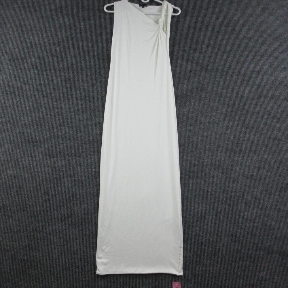 PRETTYLITTLETHING Dress Womens M White One Shoulder Maxi Jersey Stretch NWT